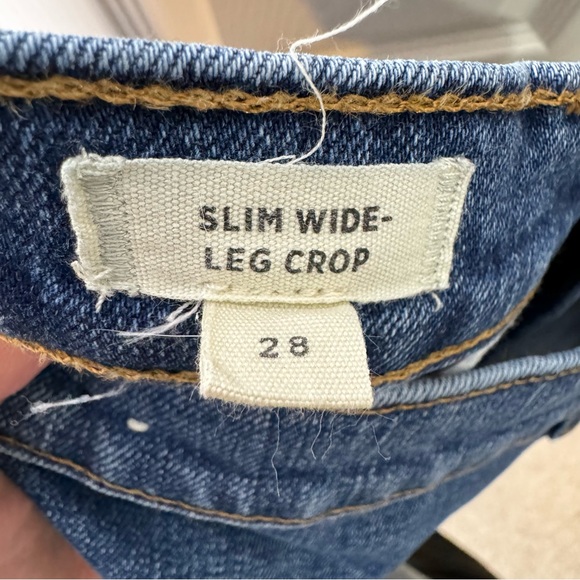 Madewell Slim Wide-Leg Jeans Raw-Hem Edition - Crownridge Wash -Size 28 - Picture 7 of 10
